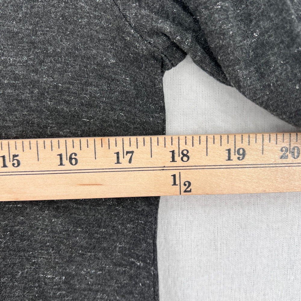 ALLSAINTS Esme Shimmers Tee Womens Large Charcoal Gray Silver Long Sleeve Crew - Picture 14 of 15